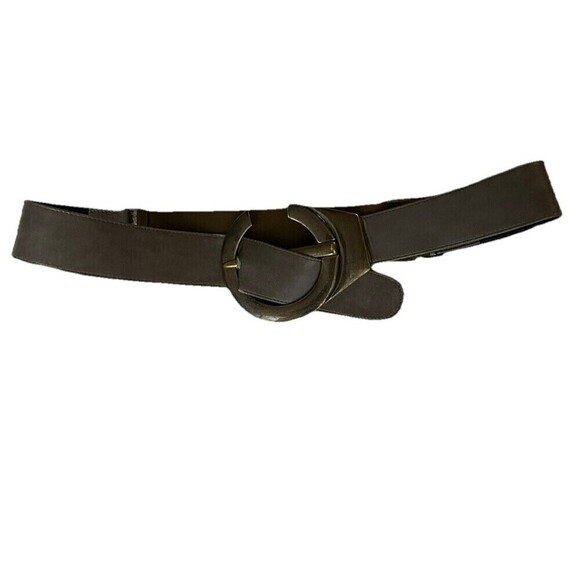 Vintage Suzi Roher‎ Metallic Leather Belt Antique Bronze Oversized Buckle Large main image 5